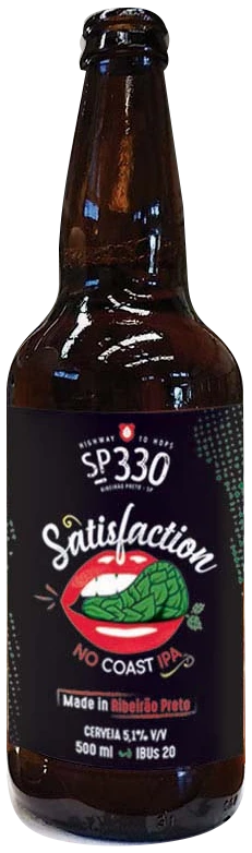 Garrafa real da cerveja SP 330 Satisfaction